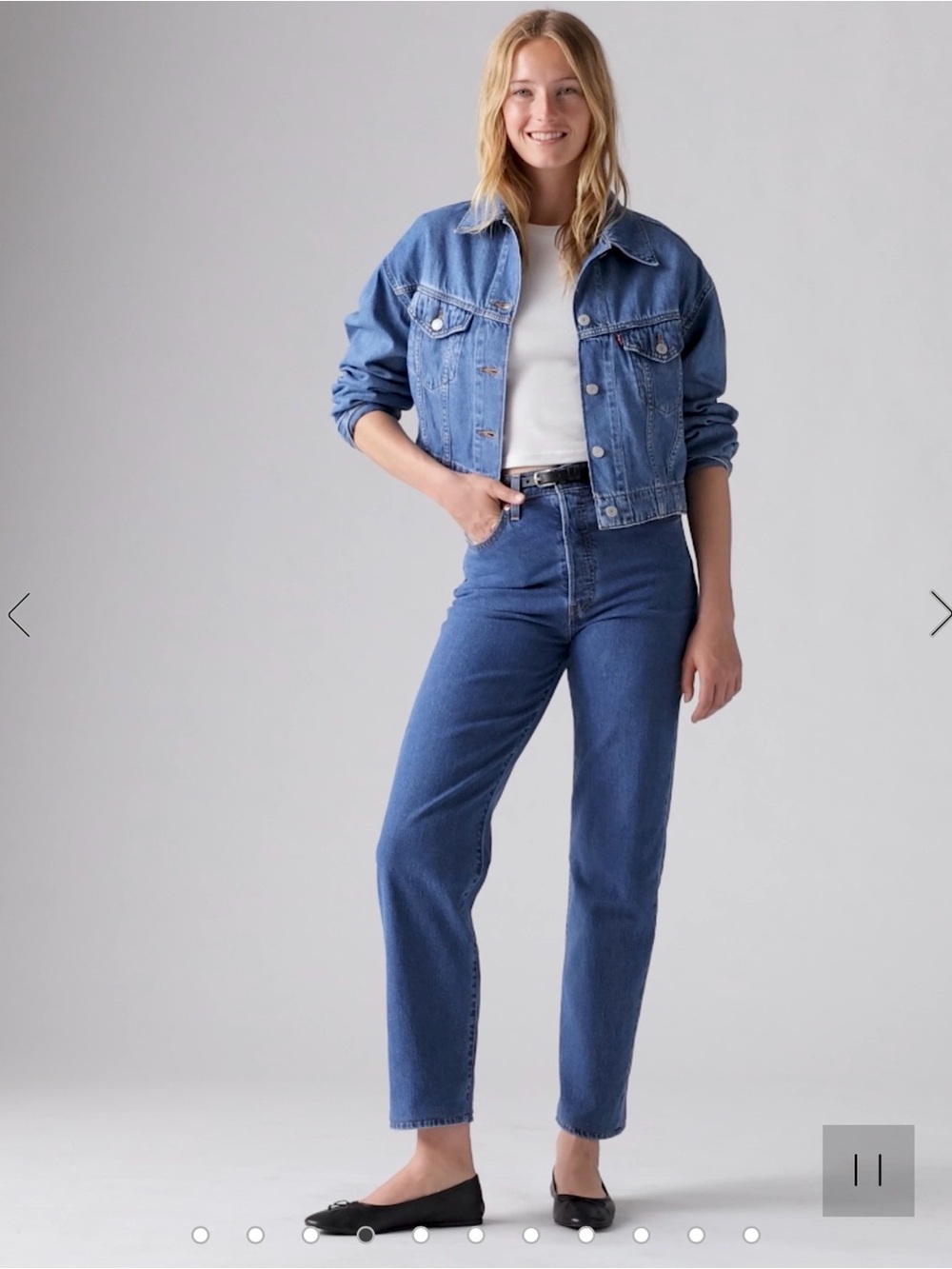 Levi's Ankle Straight Leg Jeans,in Dark Blue Wash